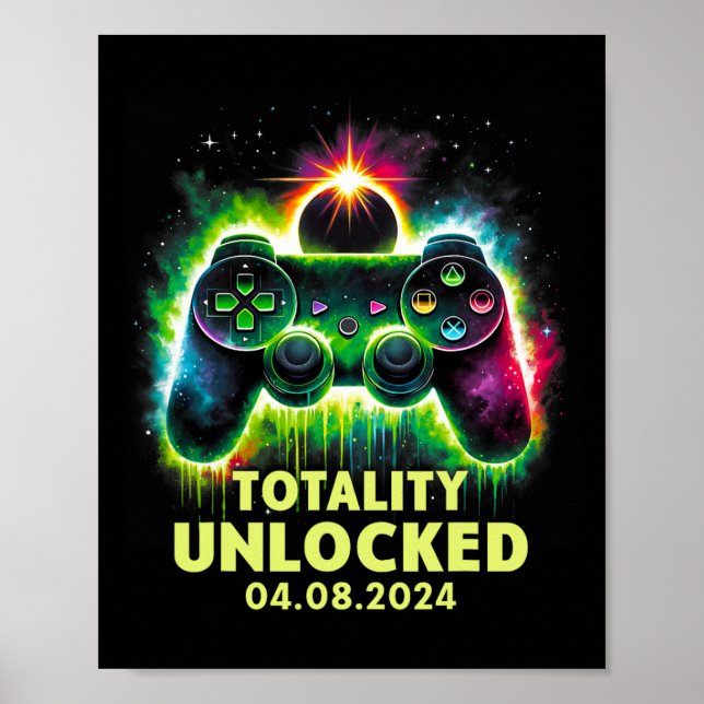 Solar Eclipse 2024 Video Game Gaming  Poster (Front)