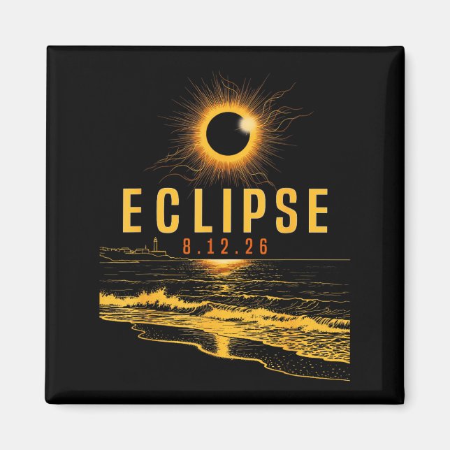 Solar Eclipse 2026 1282026 Total-Eclipse at Sea 26 Magnet (Front)