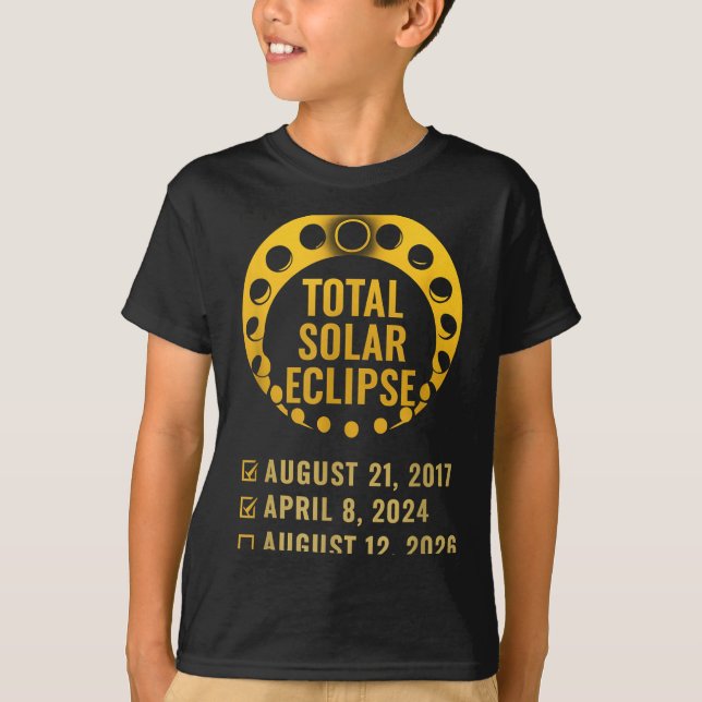 Solar Eclipse 2026 2024 2017 Total Solar-Eclipse T-Shirt (Front)