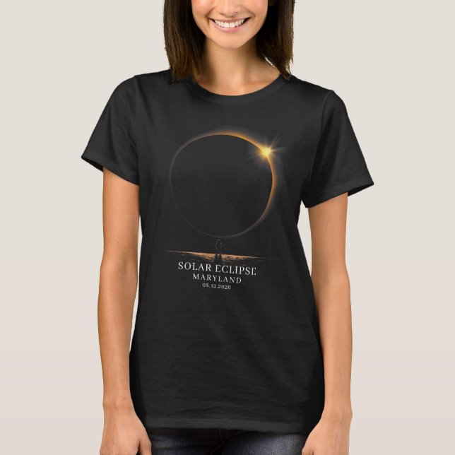 Solar Eclipse 2026 Celestial Astronomy T-Shirt (Front)