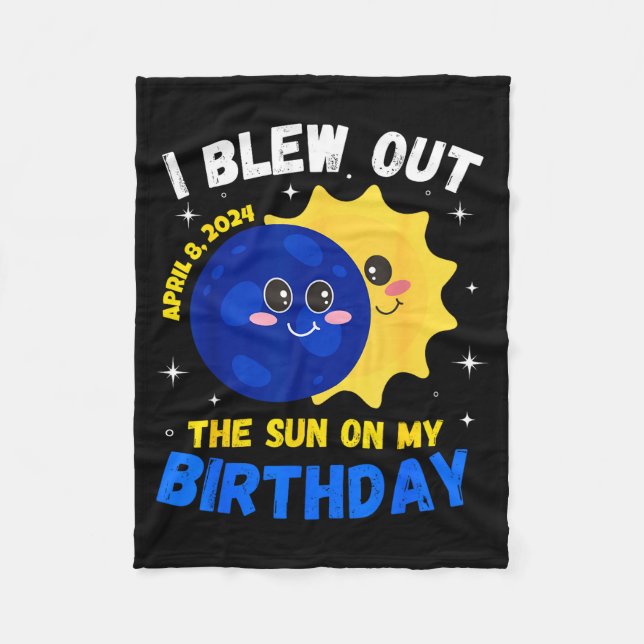 Solar Eclipse 4 08 24 Illustration Fleece Blanket (Front)