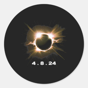 Solar Eclipse 4.8.24 Totality Event 2024 Souvenir Classic Round Sticker