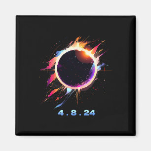 Solar Eclipse 4.8.24 Totality Event 2024 Souvenir Magnet
