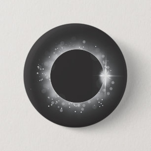 Solar eclipse 6 cm round badge