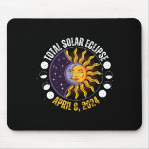 Solar Eclipse 8-4-2024 Eclipse With Sun Mouse Pad