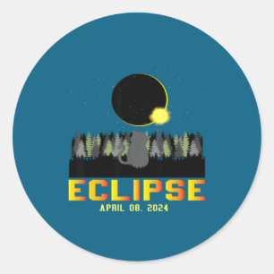 Solar Eclipse 8 April Selfie Classic Round Sticker