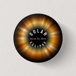 Solar Eclipse American Event 3/29/2025 3 Cm Round Badge