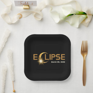 Solar Eclipse American Event 3/29/2025 Coffee Mug Paper Plate