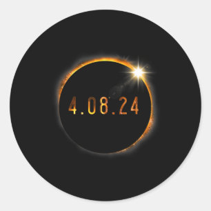 Solar Eclipse American Totality Spring 40824  Classic Round Sticker