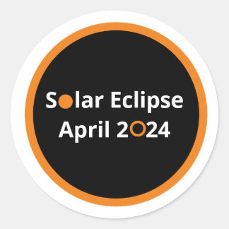 Solar Eclipse April 2024 Classic Round Sticker