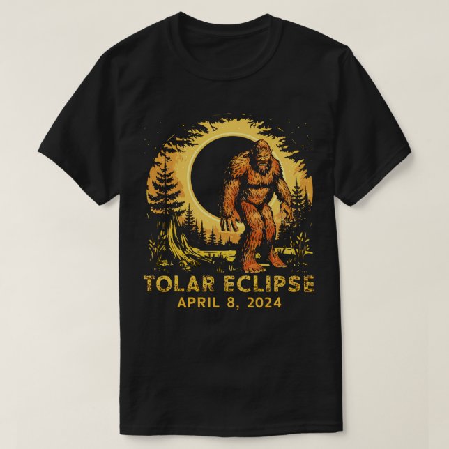 Solar Eclipse April 8 2024 bigfoot T-Shirt (Design Front)