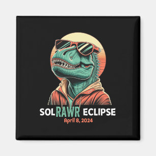 Solar Eclipse April 8 2024 Eclipse Kids Boys Trex Magnet