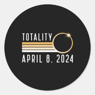 Solar Eclipse April 8 2024 Totality Solar Eclipse  Classic Round Sticker