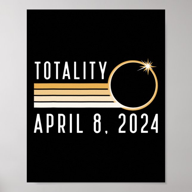 Solar Eclipse April 8 2024 Totality Solar Eclipse  Poster (Front)