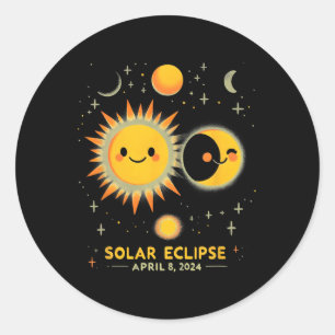 Solar Eclipse April 8 Total Solar Eclipse 2024  Classic Round Sticker