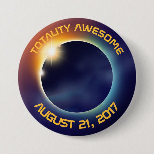 Solar Eclipse   Astronomy 7.5 Cm Round Badge