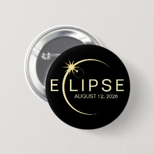 Solar Eclipse Astronomy Event 2026 6 Cm Round Badge