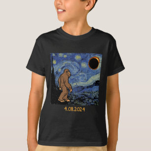 Solar Eclipse Bigfoot Starry Night Sasquatch Men W T-Shirt