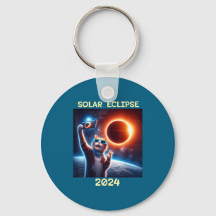 Solar Eclipse Cat Key Ring