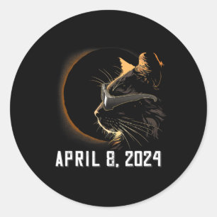 Solar Eclipse Cat Solar Eclipse Glasses Cat Classic Round Sticker