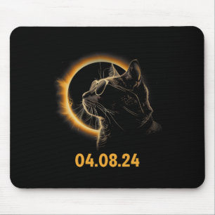 Solar Eclipse Cat Solar Eclipse Glasses Cat Fun Mouse Pad