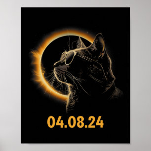Solar Eclipse Cat Solar Eclipse Glasses Cat Funny  Poster