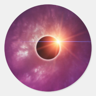 Solar Eclipse Classic Round Sticker