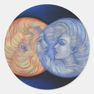 Solar Eclipse Classic Round Sticker