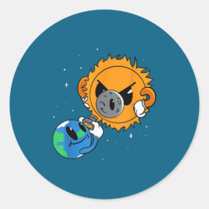 Solar Eclipse Classic Round Sticker