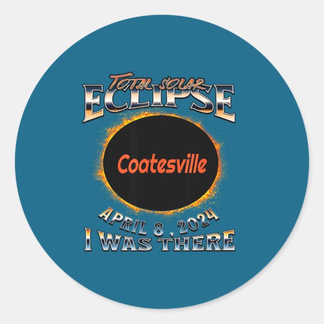 Solar Eclipse Coatesville Indiana There Classic Round Sticker (Front)