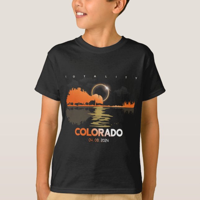 Solar Eclipse Colorado Guitar Totality  T-Shirt (Front)