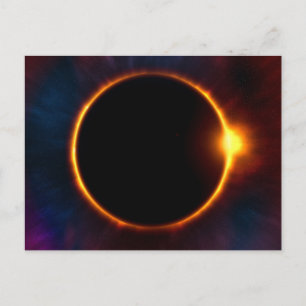 Solar Eclipse Corona Sun and Moon Astronomy Postcard