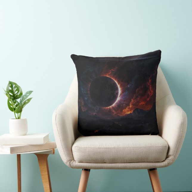 Solar Eclipse Cosmic Masterpiece Xzendor7 AI Art Cushion (Chair)