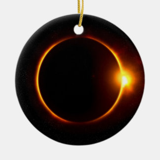 Solar Eclipse Dark Sun & Moon Ceramic Tree Decoration