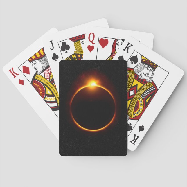 Solar Eclipse Dark Sun & Moon Playing Cards (Back)