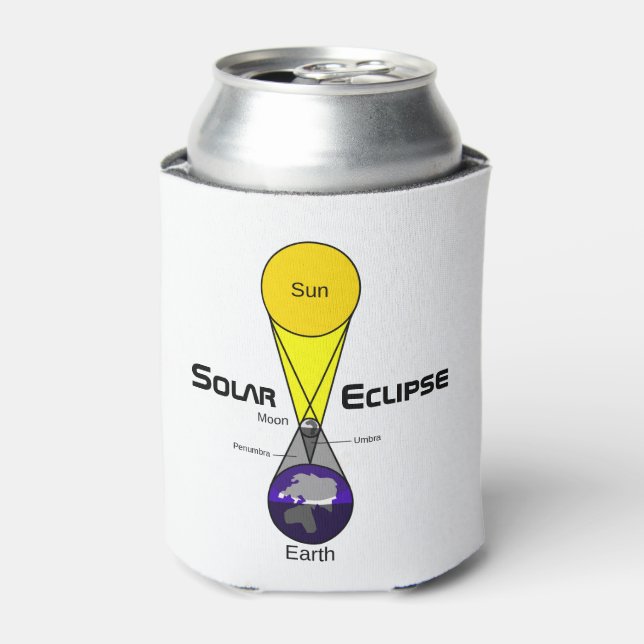 Solar Eclipse Diagram Can Cooler (Can Front)