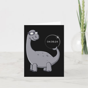 Solar Eclipse Dino 04.08.2024 Fun Toddler Boys Gir Card