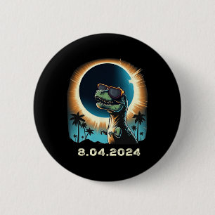 Solar Eclipse Dino With Solar Eclipse Gles 6 Cm Round Badge
