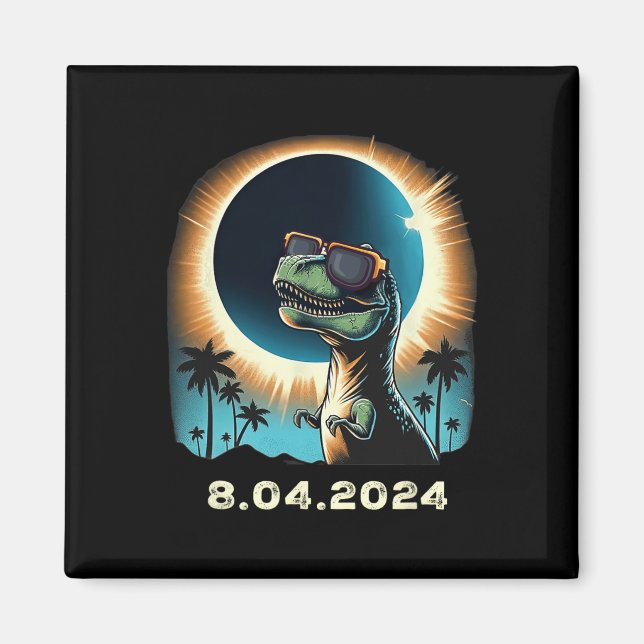 Solar Eclipse Dino With Solar Eclipse Gles  Magnet (Front)