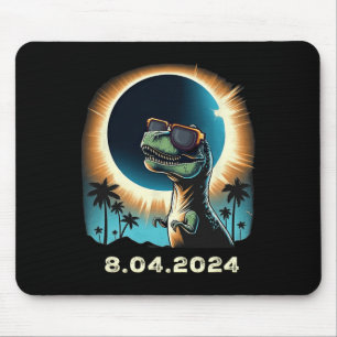 Solar Eclipse Dino With Solar Eclipse Gles Mouse Pad
