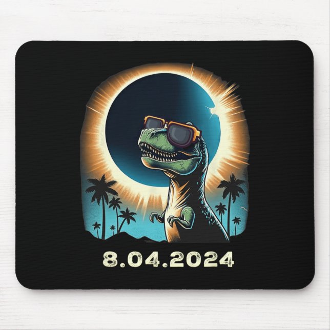 Solar Eclipse Dino With Solar Eclipse Gles  Mouse Pad (Front)