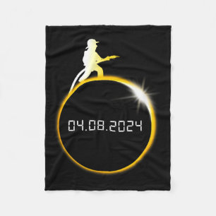 Solar Eclipse Firefighter Moon Fireman Fleece Blanket