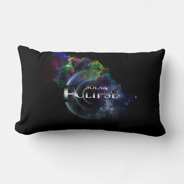 Solar Eclipse Fractal Art Spacescape Lumbar Cushion (Front)