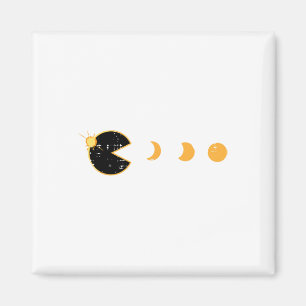 Solar Eclipse Gamer Eating Sun Retro Video Game Me Magnet