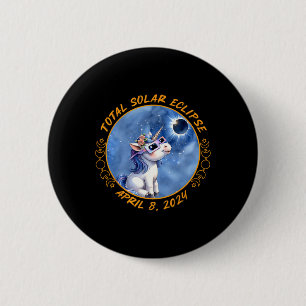 Solar Eclipse Girls Boys Unicorn Solar Eclipse 202 6 Cm Round Badge