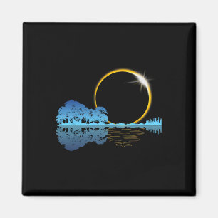Solar Eclipse Guitar Nature Moon Retro Style Guita Magnet
