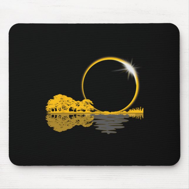 Solar Eclipse Guitar Nature Moon Retro Style Guita Mouse Pad (Front)