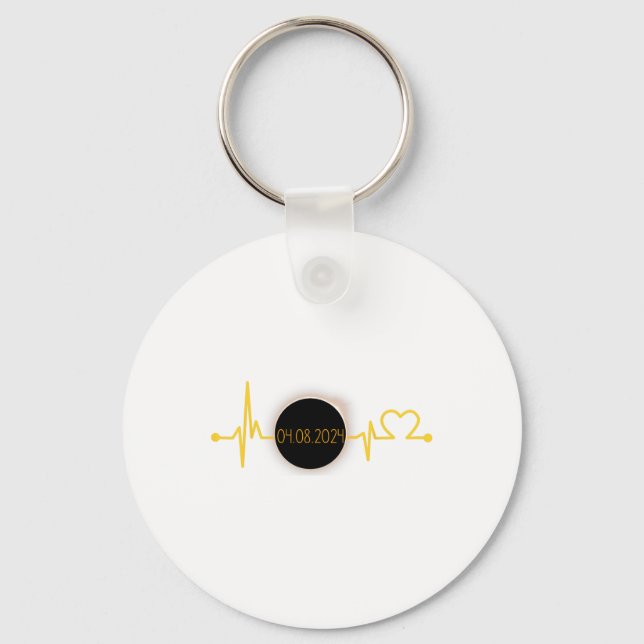 Solar Eclipse Heartbeat Total Solar Eclipse April  Key Ring (Front)