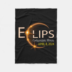 Solar Eclipse Illinois Carbondale Usa Totality Apr Fleece Blanket