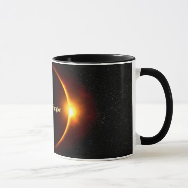 Solar Eclipse in action Black 11 oz Combo Mug (Right)